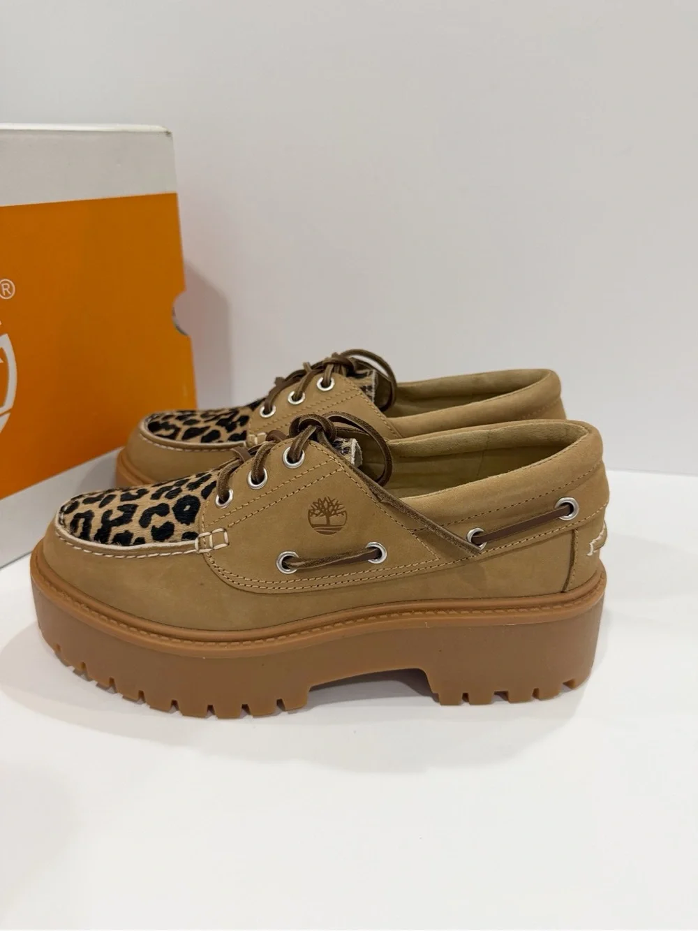 Timberland Stone Street Genuine Calf Hair Platform Boat Shoes